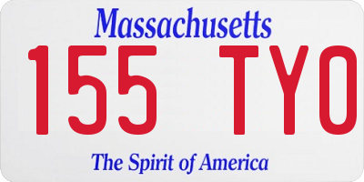 MA license plate 155TY0