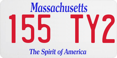 MA license plate 155TY2