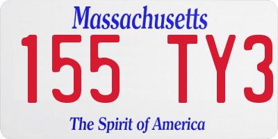 MA license plate 155TY3