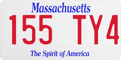 MA license plate 155TY4