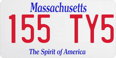 MA license plate 155TY5