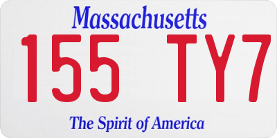 MA license plate 155TY7