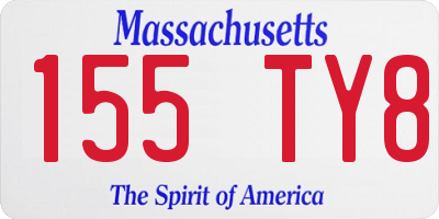 MA license plate 155TY8