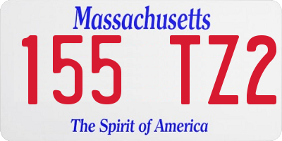 MA license plate 155TZ2
