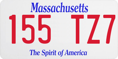 MA license plate 155TZ7