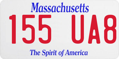 MA license plate 155UA8