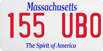 MA license plate 155UB0