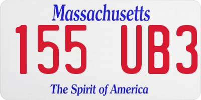 MA license plate 155UB3