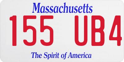 MA license plate 155UB4