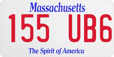 MA license plate 155UB6