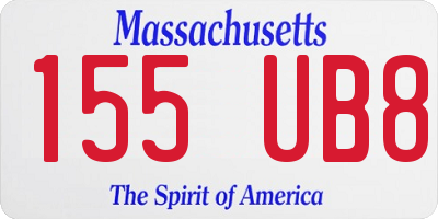 MA license plate 155UB8