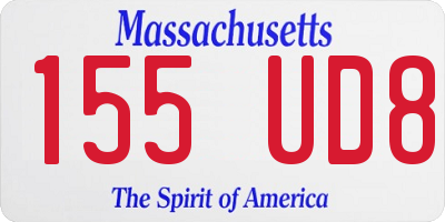 MA license plate 155UD8