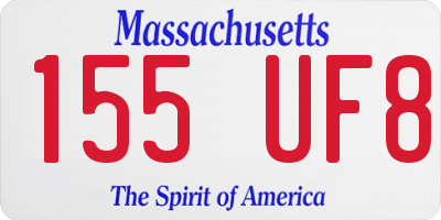 MA license plate 155UF8