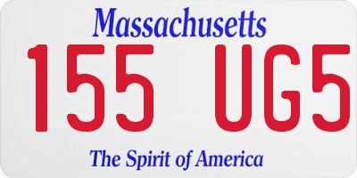 MA license plate 155UG5