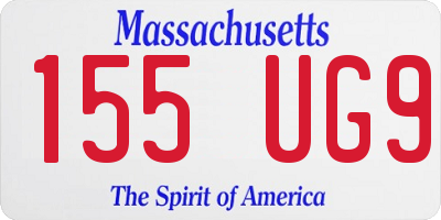 MA license plate 155UG9