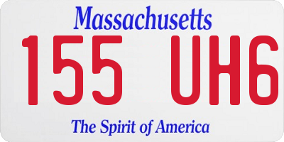 MA license plate 155UH6