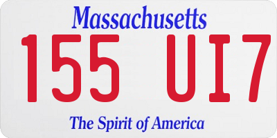 MA license plate 155UI7