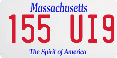 MA license plate 155UI9