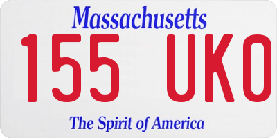 MA license plate 155UK0
