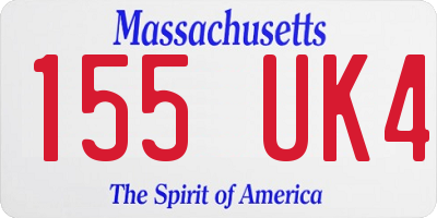 MA license plate 155UK4
