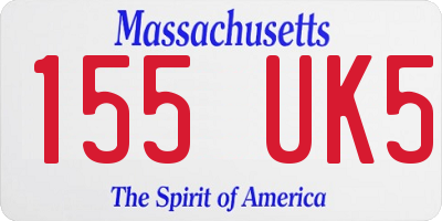 MA license plate 155UK5