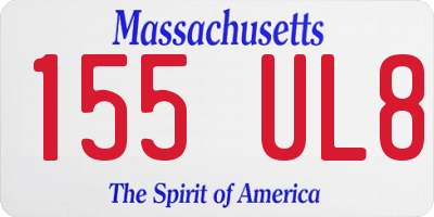 MA license plate 155UL8
