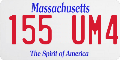 MA license plate 155UM4