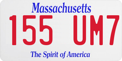 MA license plate 155UM7