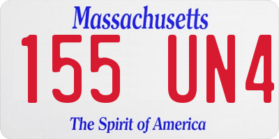 MA license plate 155UN4