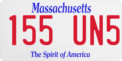 MA license plate 155UN5