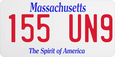 MA license plate 155UN9