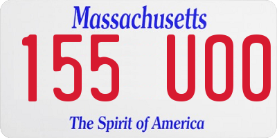 MA license plate 155UO0