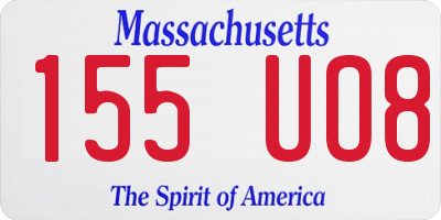 MA license plate 155UO8