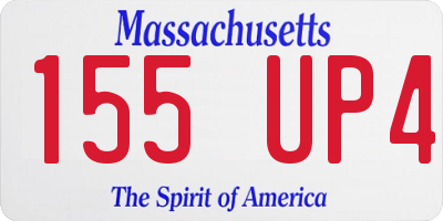 MA license plate 155UP4