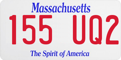 MA license plate 155UQ2