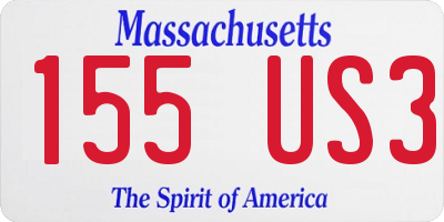 MA license plate 155US3