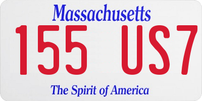 MA license plate 155US7