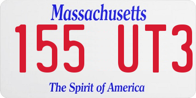 MA license plate 155UT3