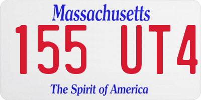 MA license plate 155UT4