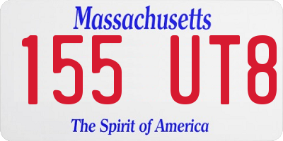 MA license plate 155UT8