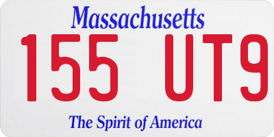 MA license plate 155UT9