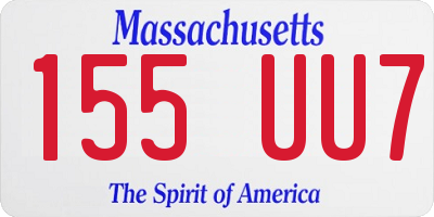 MA license plate 155UU7