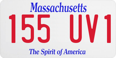 MA license plate 155UV1