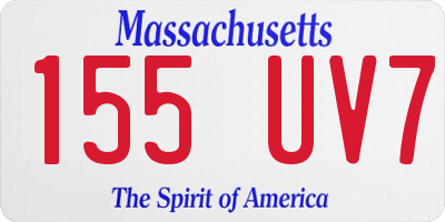 MA license plate 155UV7