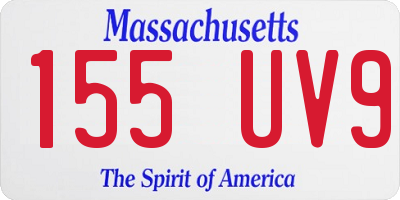 MA license plate 155UV9