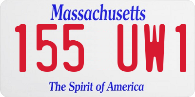 MA license plate 155UW1