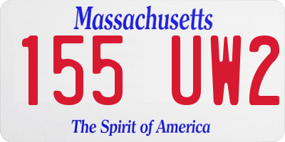 MA license plate 155UW2