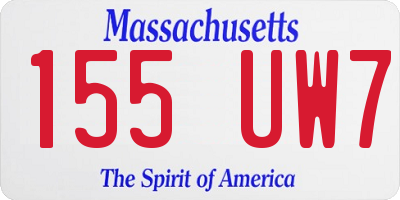 MA license plate 155UW7