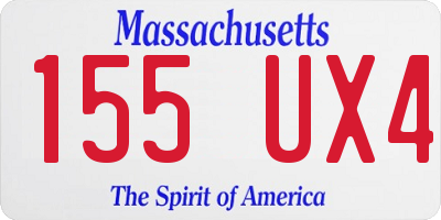MA license plate 155UX4