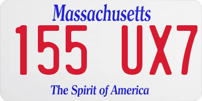 MA license plate 155UX7
